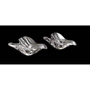 2‎ Gorham Full Lead Crystal Swallow Candle Holder Bird Candlesticks W. Germany